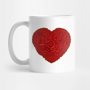 Heart shape made of Red Roses Mug